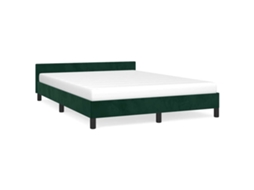 Bed Frame With Headboard, Bed Frames With Headboard Vidaxl Verde Veludo (140 X 200 Cm)