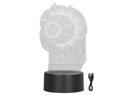 Rebe-lâmpada De Mesa 3d Led De Sol E Lua 7 Cores Luz Noturna Acrílico Interruptor Táctil Usb Para Quarto
