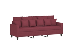 3-seater Sofa, 3-seater Sofas Vidaxl Vermelho Tecido (n/a)