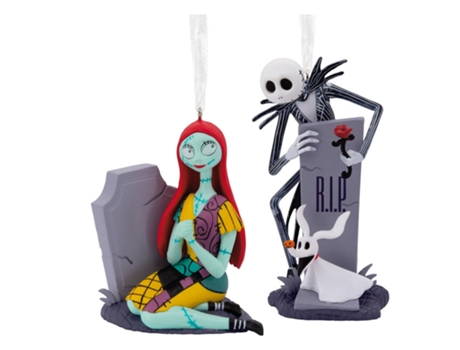 Conjunto de Figuras Decorativas Duas em PVC Jack e Sally Melhores Juntos Hallmark