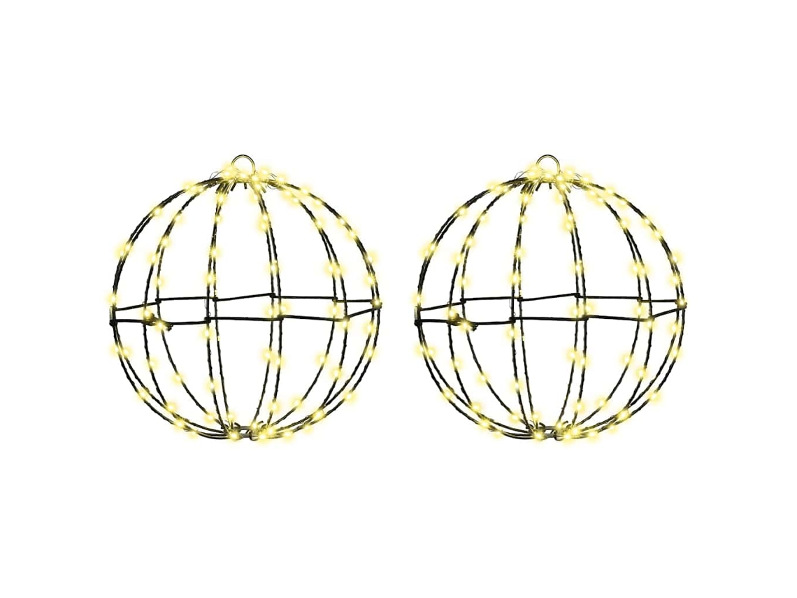Conjunto 2 Ornamento De Natal Vidaxl Branco Quente Metal (30 Cm)