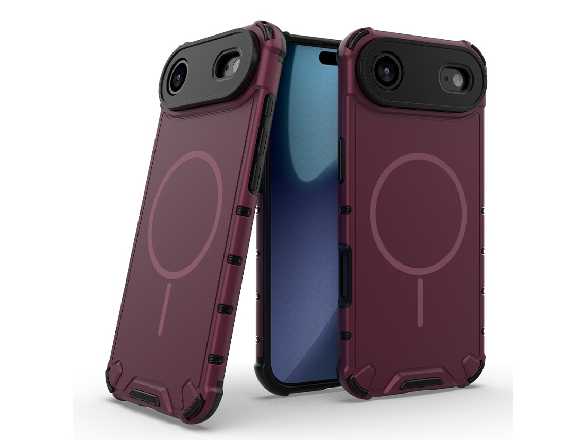 Capa Para Celular Compatível Com Iphone 17 Air, Resistente A Quedas, Vermelha.