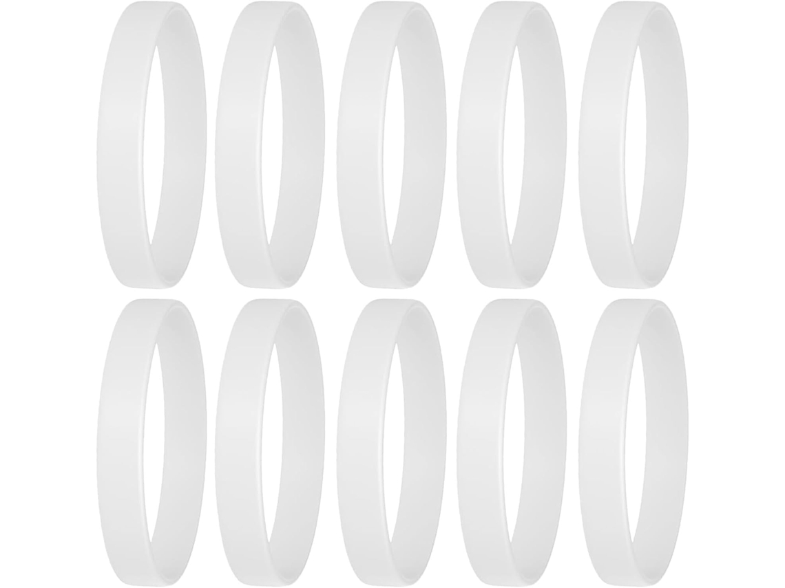 50 unidades de pulseiras de silicone flexíveis, rígidas e elásticas, ideais para esportes, para homens e mulheres.