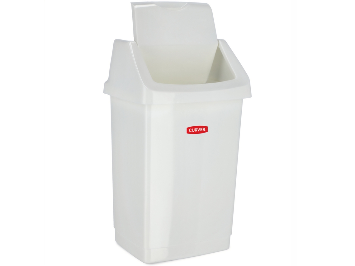 Papelera Basura Inclinable Curve 25 L Blanco Kadax