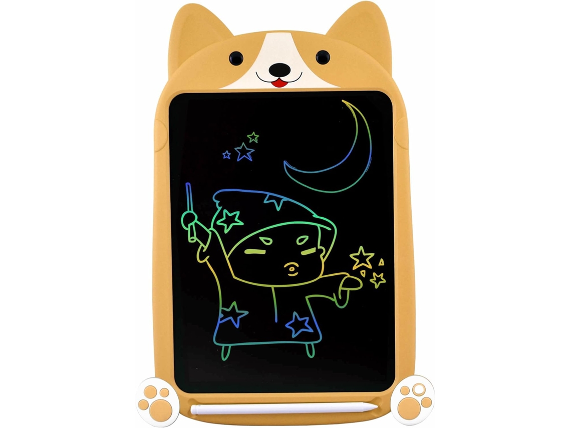 Quadro branco LCD grande de 10 polegadas com tela colorida, prancheta digital apagável, prancheta com caneta Slowmoose (amarelo)