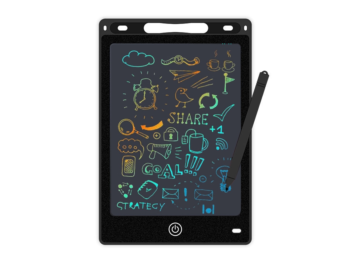 Tablet De Escrita Digital De 12 Polegadas, Tablet De Escrita Lcd Portátil E Apagável Para Grafite, Preto