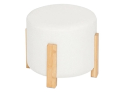 Pufe De Apoio Bouclette Bansa Branco Atmosphera