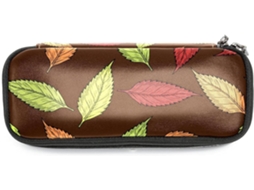 Estojo Grande Com Estampa De Folhas Outono Lápis, Marcadores, Maquiagem, Organizador, Mochila Escolar, Bolsa