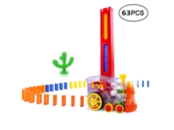 Ats set de Brinquedo Domino Elétrico Automático com Luzes e Sons para Meninos e Meninas