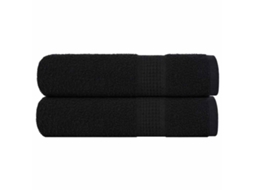 Vidaxl Toalhas De Banho Frogn 2 Pcs 100x150 Cm 360 G/m² Preto