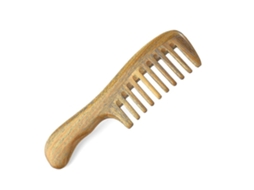 Pente De Sândalo Natural Com Dentes Largos Pente De Madeira Antiestático Para Desembaraçar Com Cabo Macio Para Cabelos Grossos Brilvibera