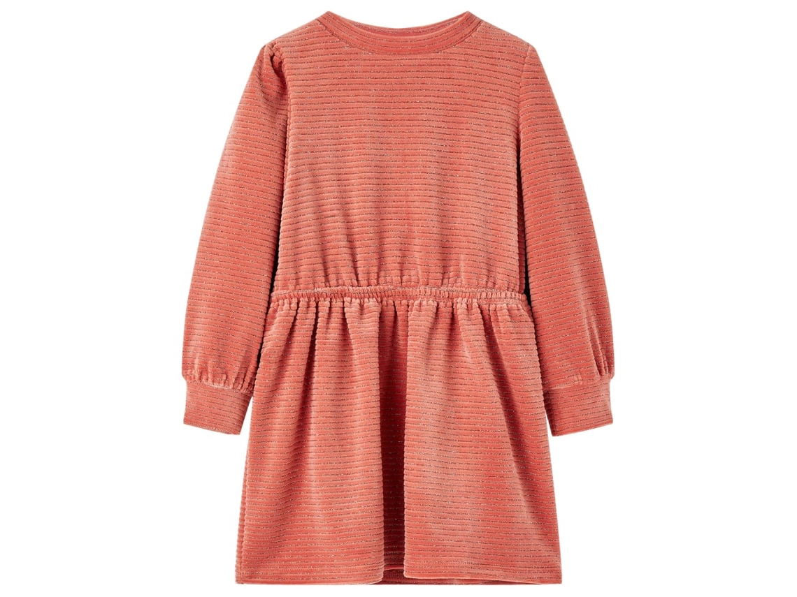 Vestido De Manga Comprida P/ Criança Rosa-médio 128