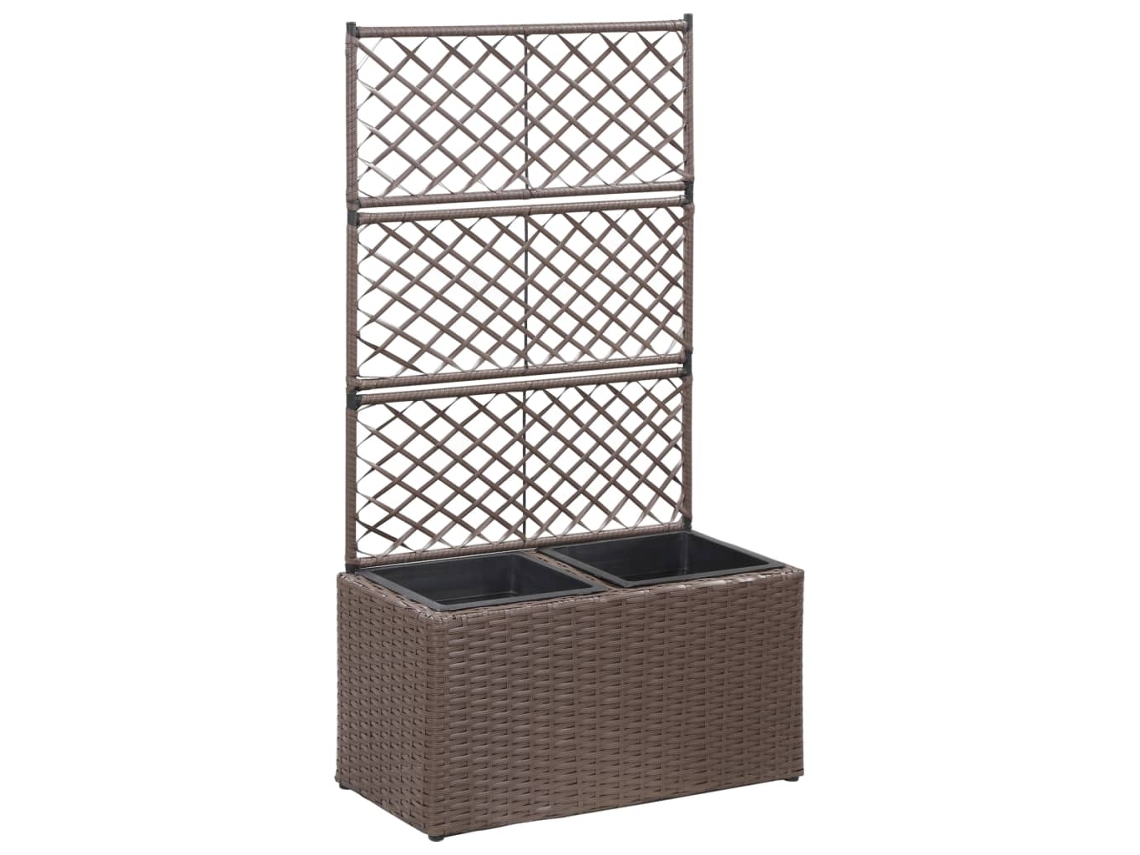 Vaso VIDAXL Marrom Rattan / Vime (58x30x107 cm)