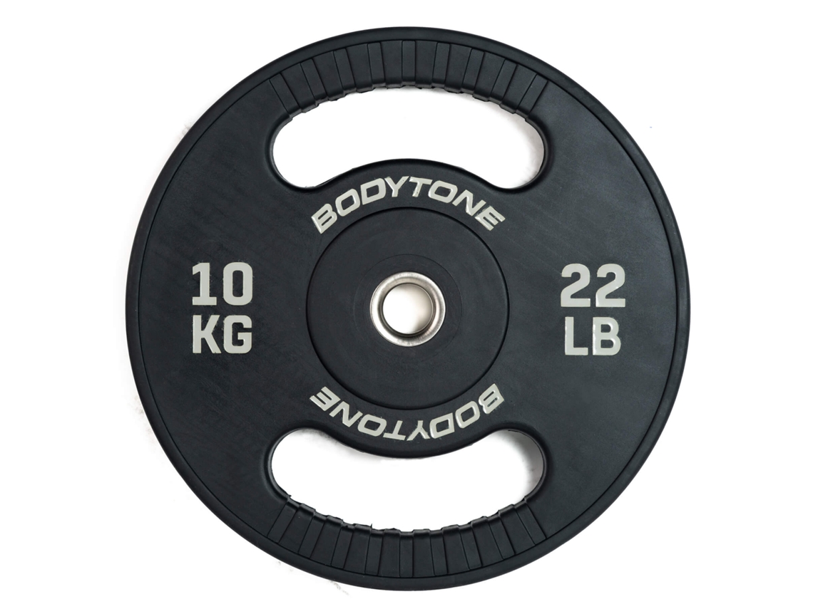 Disco de Musculação BODYTONE de Borracha de 10 kg com Pega