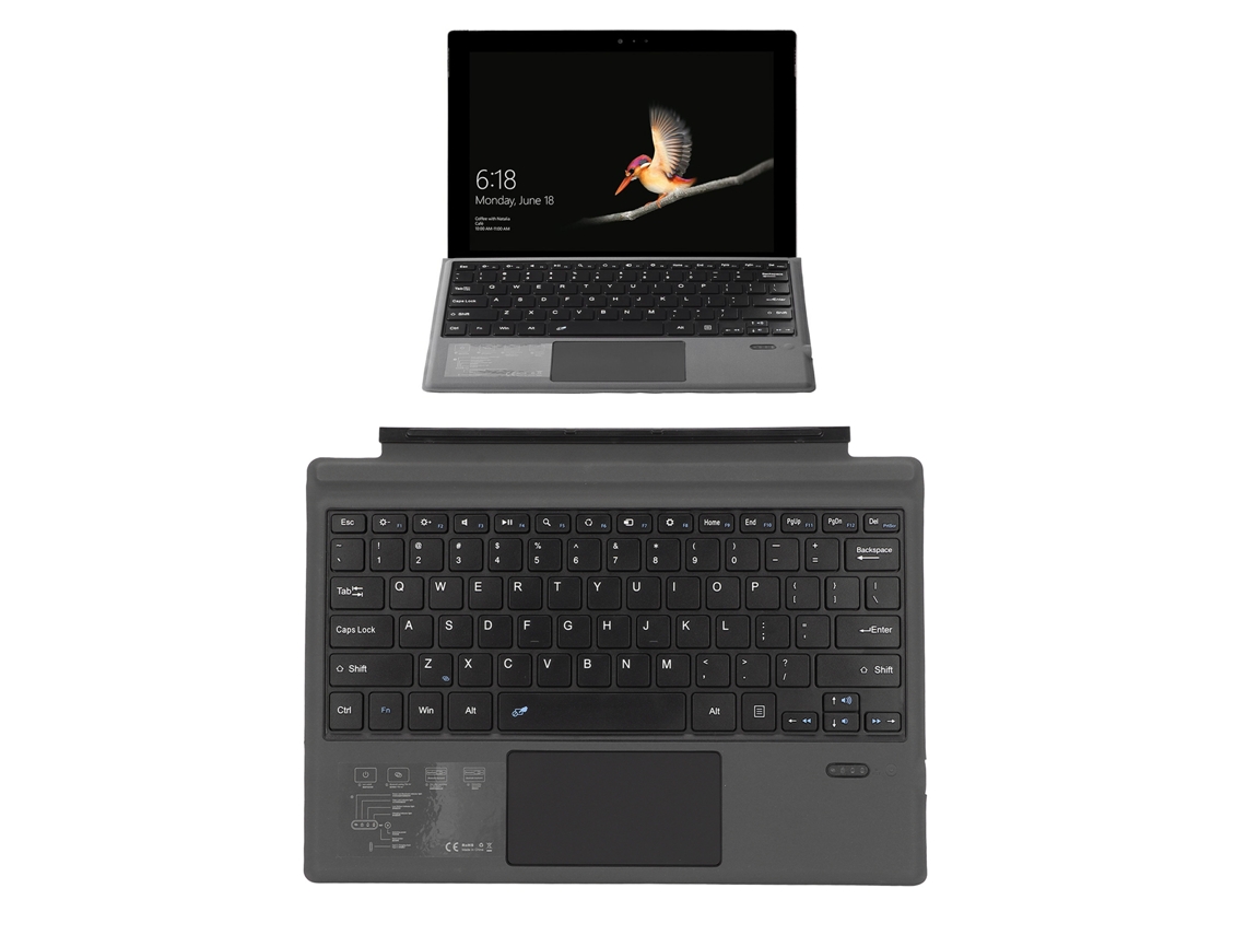 Teclado Bluetooth sem fio com trackpad para Pro 7, Pro 7, Pro 6, Pro 5, Pro 4, Pro 3, preto, alcance de 10 m, Slowmoose