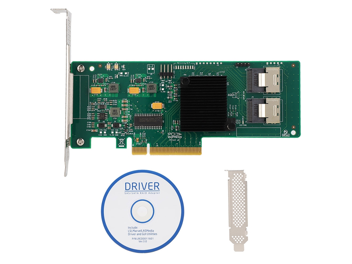 Placa De Controle Sas 9211-8i 2008e 6gbps 8 Portas Sata3 Placa De Expansão