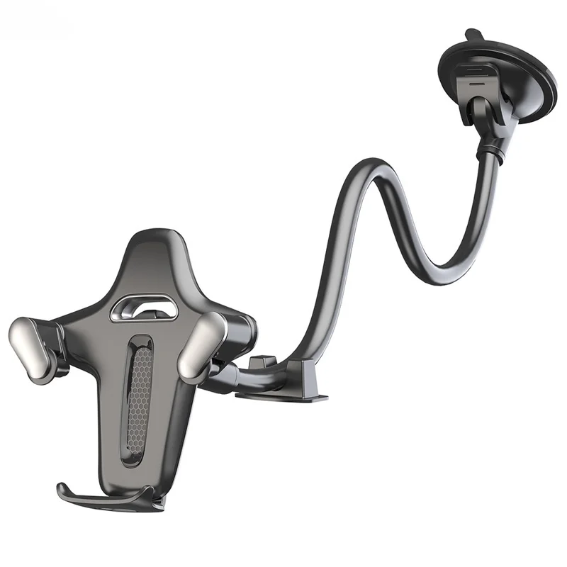 Suporte Telemóvel Carro Yuysan X034 Pescoço Flexível Ventosa 360° Ajustável 4,7-7,2 Polegadas Cinzento