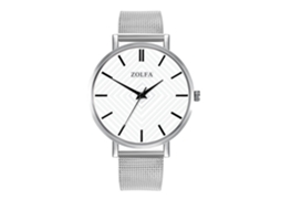 Relógio Feminino de Quartzo com Pulseira de Malha Cor Unica Casual Fashion Silver