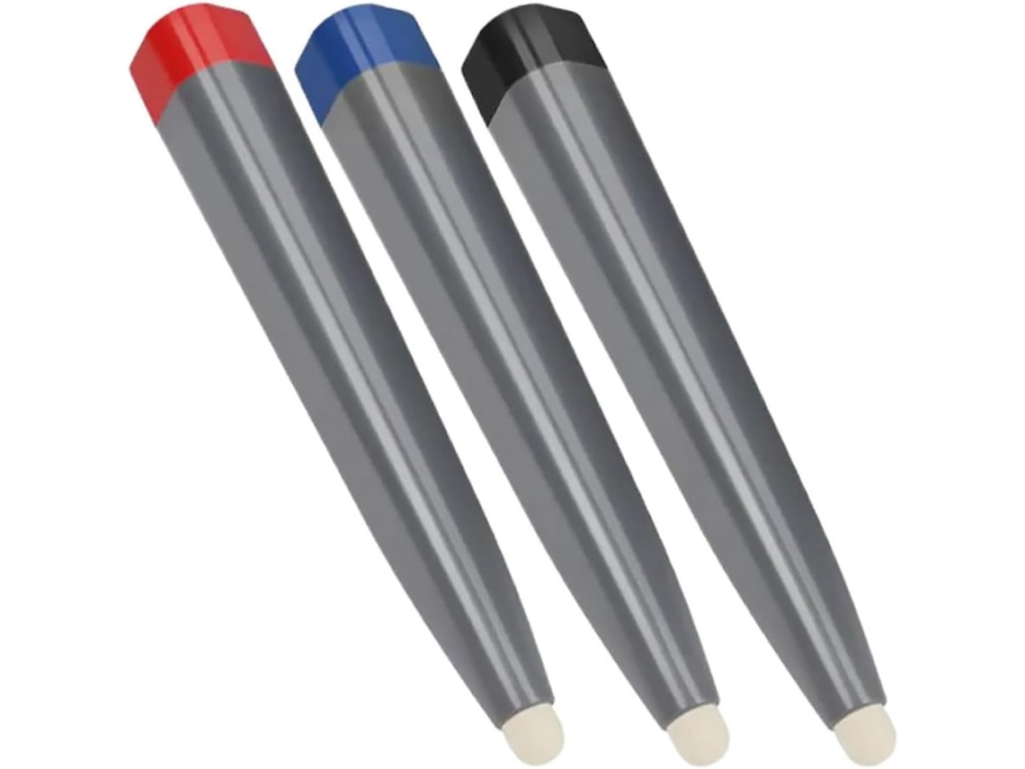 Conjunto De 3 Canetas Stylus Para Telas, Capacitivas, Em Abs E Com Ponta De Feltro Macia.