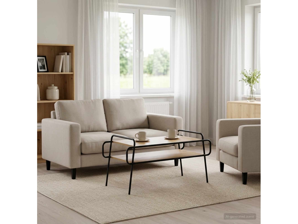 Vidaxl Mesa De Centro Carvalho Arttisan 100 X 50 X 51 Cm