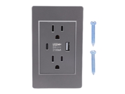 Laxiscreed Tomada De Parede Padrão Eua Com Usb E Type-c, 15a, Proteção Contra Chamas
