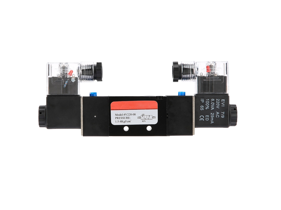 Válvula Eletromagnética De Ar 2 Posições 5 Portas G1/4 4v220-08 Solenoide Ac220v