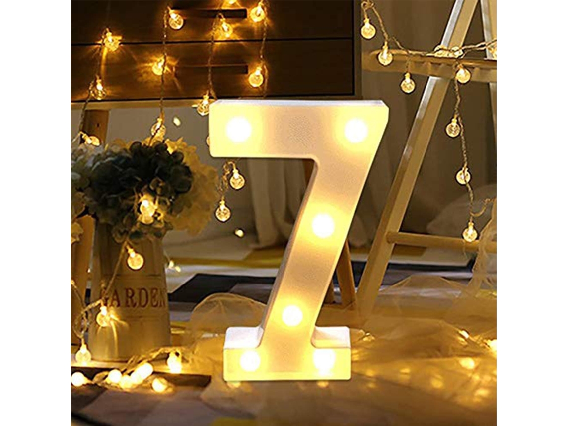 Lâmpada Led Números 0-9 Decoração para Festas Casamentos 6 Peças NEVEANCE