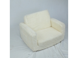 Sofá Dobrável Infantil Branco Creme 43*60*43 Cm, Sofá Portátil Para Crianças Para Sala De Estar, Quarto E Brinquedoteca