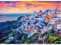 Quebra-cabeças Da Ilha De Santorini Com 1000 Peças Para Adultos, Quebra-cabeças Do Resort Grego Oia (azul)