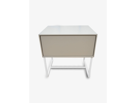 Mesa de Cabeceira Mendy Lacado Medidas CRISPALMÓVEL Madeira Metal Castanho (56x55x42cm)