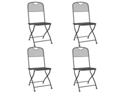Maison Exclusive - Cadeiras Jardim Dobráveis 4 Pcs Malha Metal Expandido Antracite