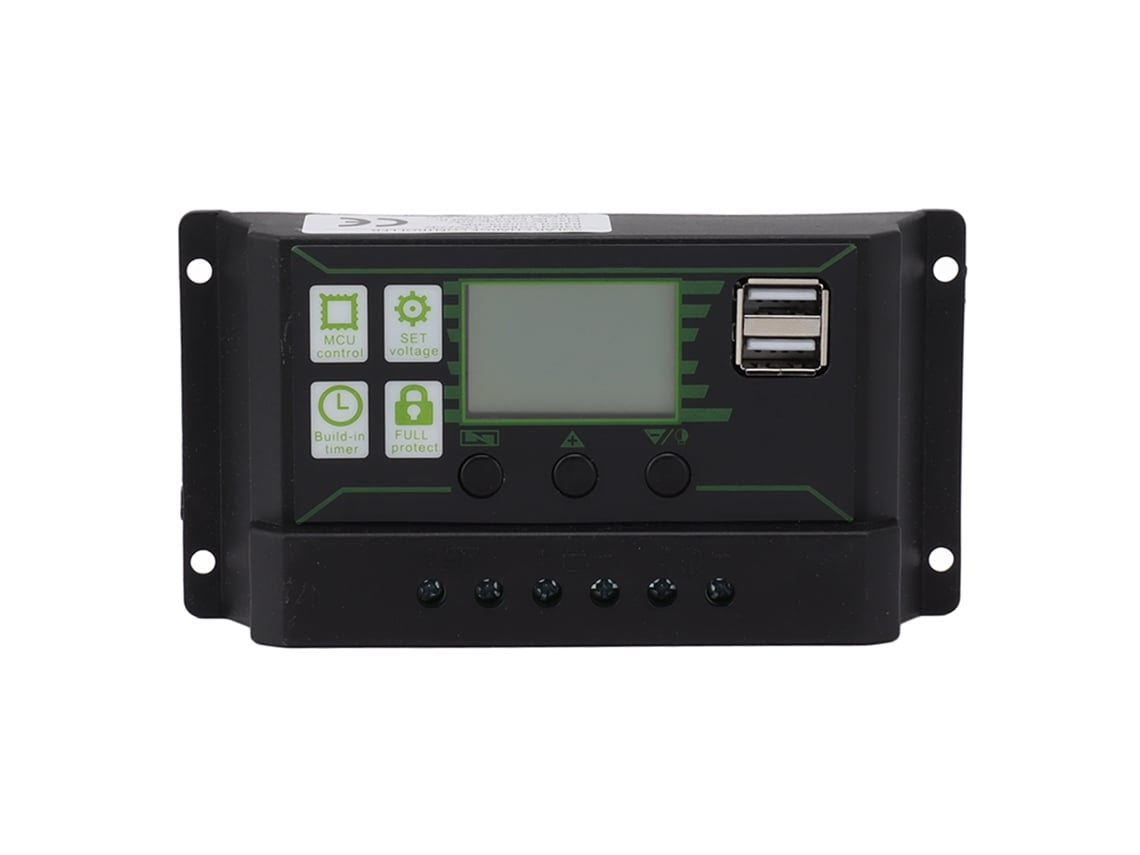 Controlador de Carga Solar Pwm com Tela Lcd Grande e 2 Usb 70a Proteções Múltiplas e Compensação de Temperatura