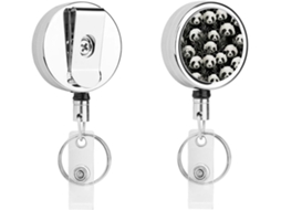 Porta Crachá Retrátil De Metal Durável E Moderno Com Estampa De Panda Em Preto E Branco Ideal Enfermeiros E