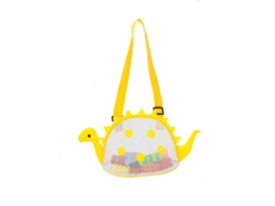 Bolsa De Praia Infantil Com Estampa De Dinossauro, Bolsa Para Conchas, Bolsa Para Brinquedos De Praia, Amarela