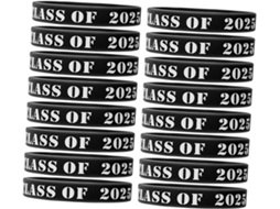 Uonlytech 25 Pulseiras Elásticas de Silicone para Formaturas, Acessório Ideal para Festas e Eventos Escolares