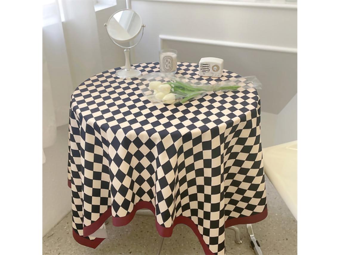 Toalha de Mesa Xadrez Vintage 75x75cm Prática