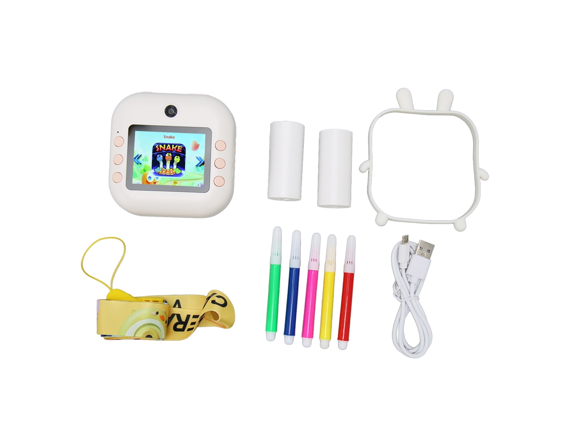 Câmera instantânea para crianças, tela ips de 2,4 polegadas, 48 mp, 1080p, impressão térmica, branca