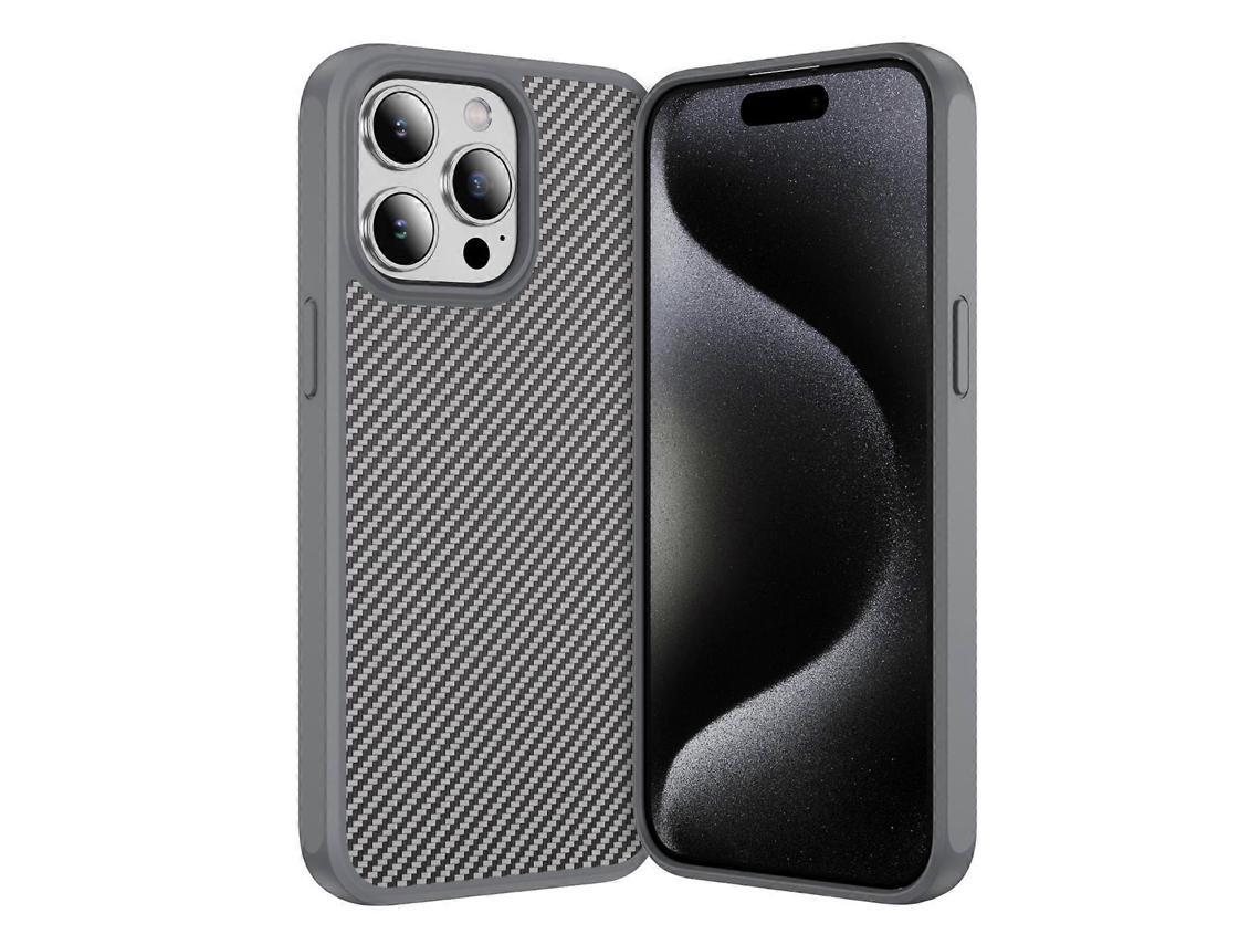 Capa De Celular Tpu Acrílica Com Textura De Fibra De Carbono E Toque De Pele