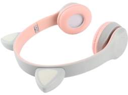 Casque Bluetooth Oreille De Chat Elegante Sem Filtro Para Crianças Com Luz De Cor Led Para Experiências De