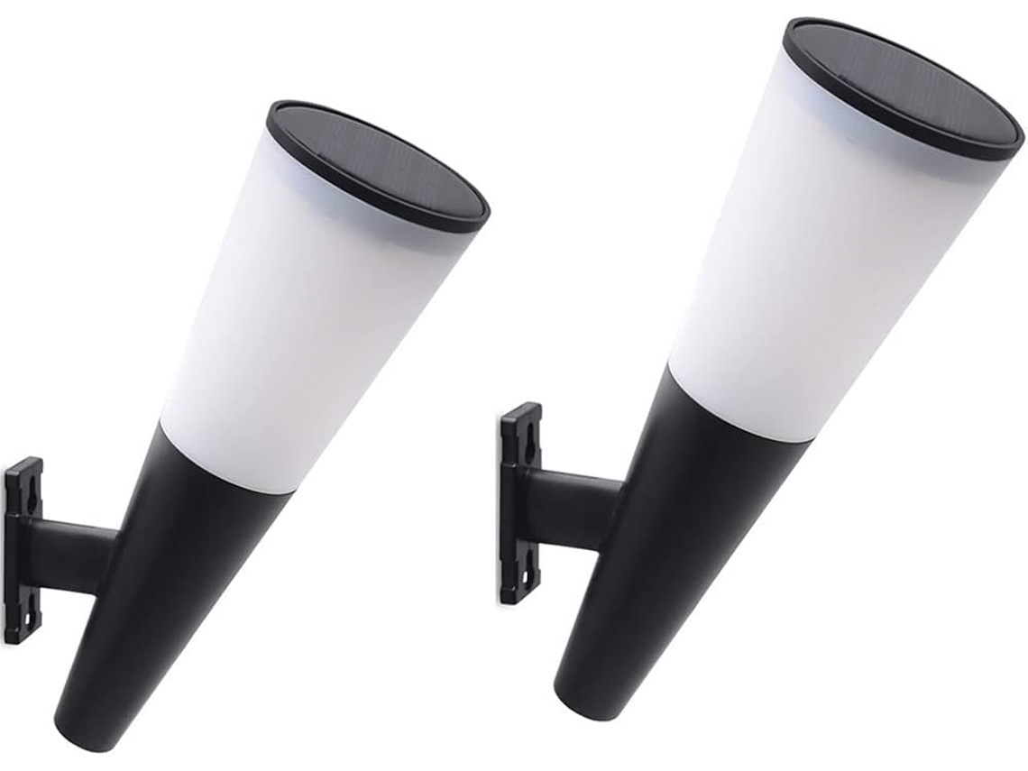 Luz Solar de Parede Externa 2 Modos de Iluminação Luzes de Deck Refletores Led de Paisagem Ip65 À Prova D'Água Lâmpada Noturna Movida a Energia Solar