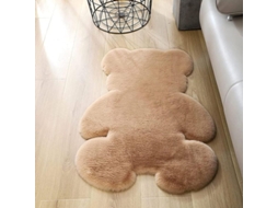 Alfombra De Forma De Oso Suave Peluda Alfombra Falsa Piel Para Dormitorio Cute (caqui, 2*2.6ft)