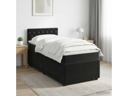 Vidaxl Cama Box Spring Com Colchão Preto 80 X 200 Cm Veludo