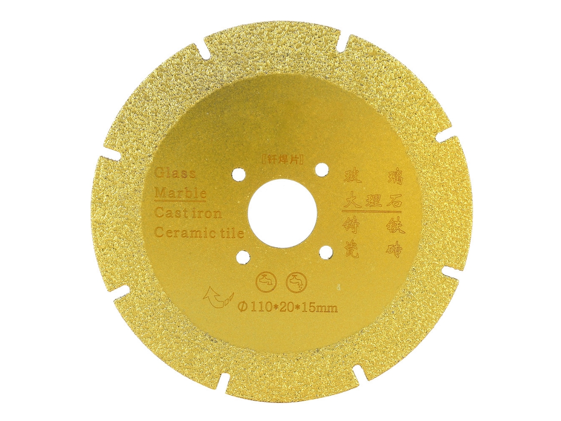 Disco De Corte E Esmerilado De Diamante De 110mm Lâmina De Serra Soldada Para Cerâmica Vidro Pedras (03)