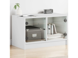 Vidaxl Móvel De Tv C/ Portas De Vidro 68x37x42 Cm Branco