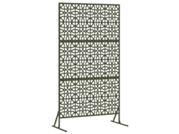 Conjunto 1 Protetor De Privacidade Vidaxl Verde-azeitona Aço (100 X 50 X 180 Cm)