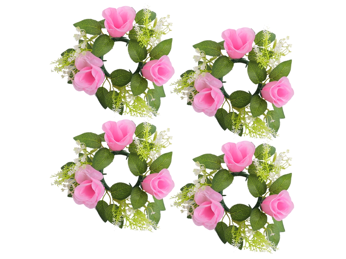 Laxiscreed Vaso Com 4 Flores Artificiais De Rosa Para Decoração De Casamentos E Festas