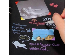Álbum de Fotos com 80 Páginas Pretas, Livro de Memórias em Papel Kraft A4 BRILVIBERA