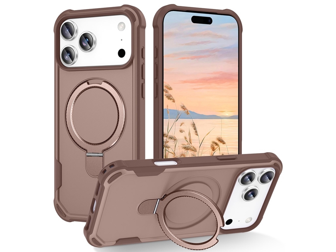 Capa Para Iphone 17 Pro Max Com Suporte Magsafe E À Prova De Choque - Dourada