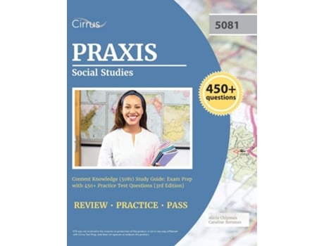 Livro Praxis Social Studies Content Knowledge Study Guide Exam Prep with 450 Practice Test Questions 3rd Edition de Cox (Inglês)