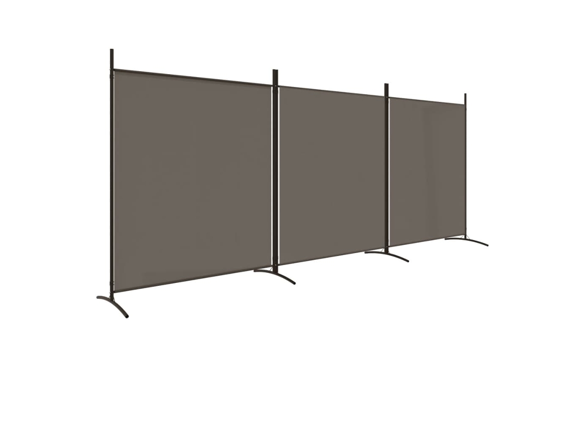 Maison Exclusive - Divisória De Quarto Com 3 Painéis 525x180 Cm Tecido Antracite